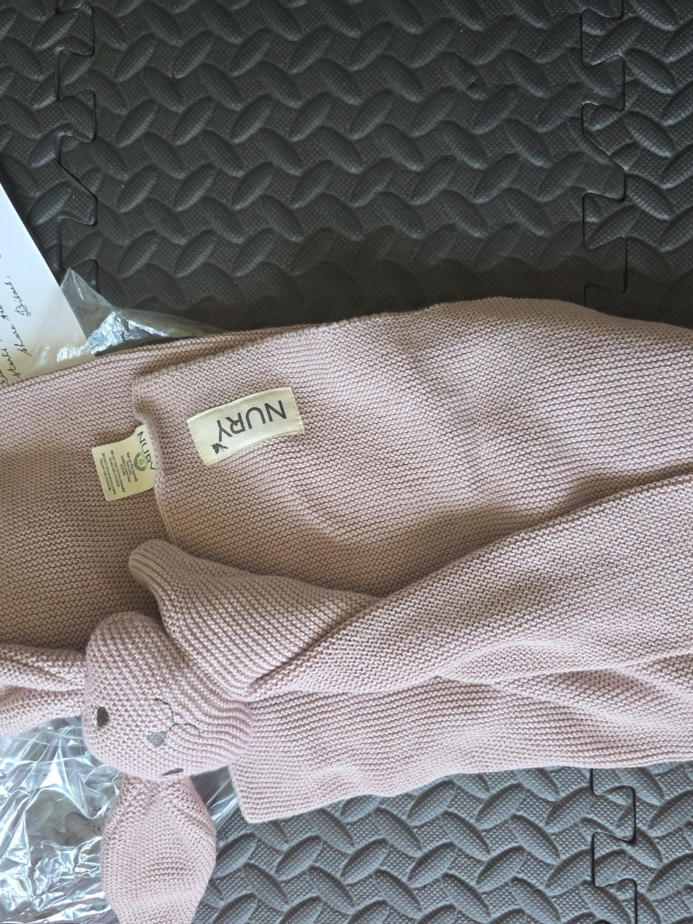 Knit Organic Bunny Blanket - Pink